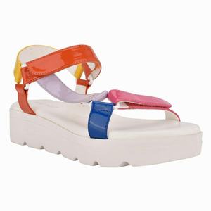 Nine West Bringly Platte Sandalen Wit/Oranje/Blauw Nederland | LUF-089437